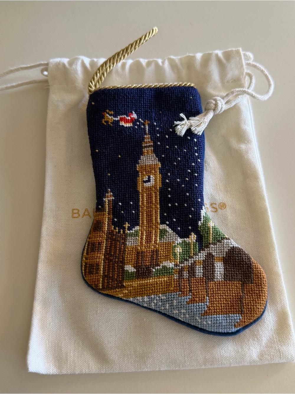 Bauble Stockings “Bonne Nuit” Santa In Paris and The Big Ben Bauble In London - Picture 5 of 8
